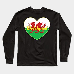 Welshpool Wales UK Wales Flag Heart Long Sleeve T-Shirt